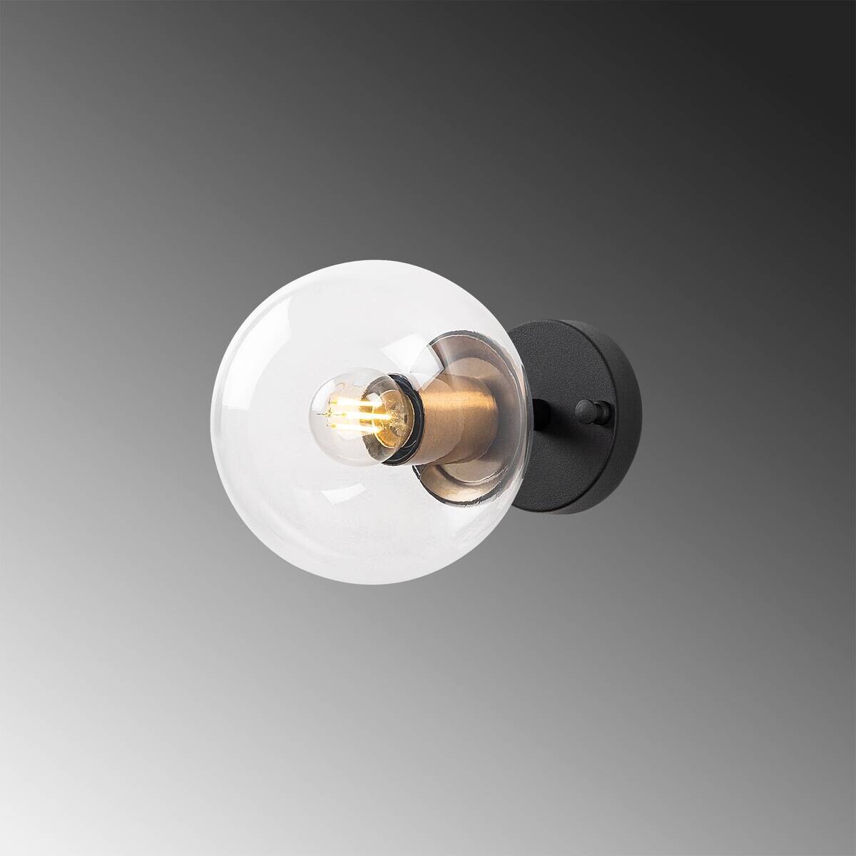 Opviq Wandleuchte schwarz Glas Metall B/H/L: ca. 15x24x15 cm E14 1 Brennstellen