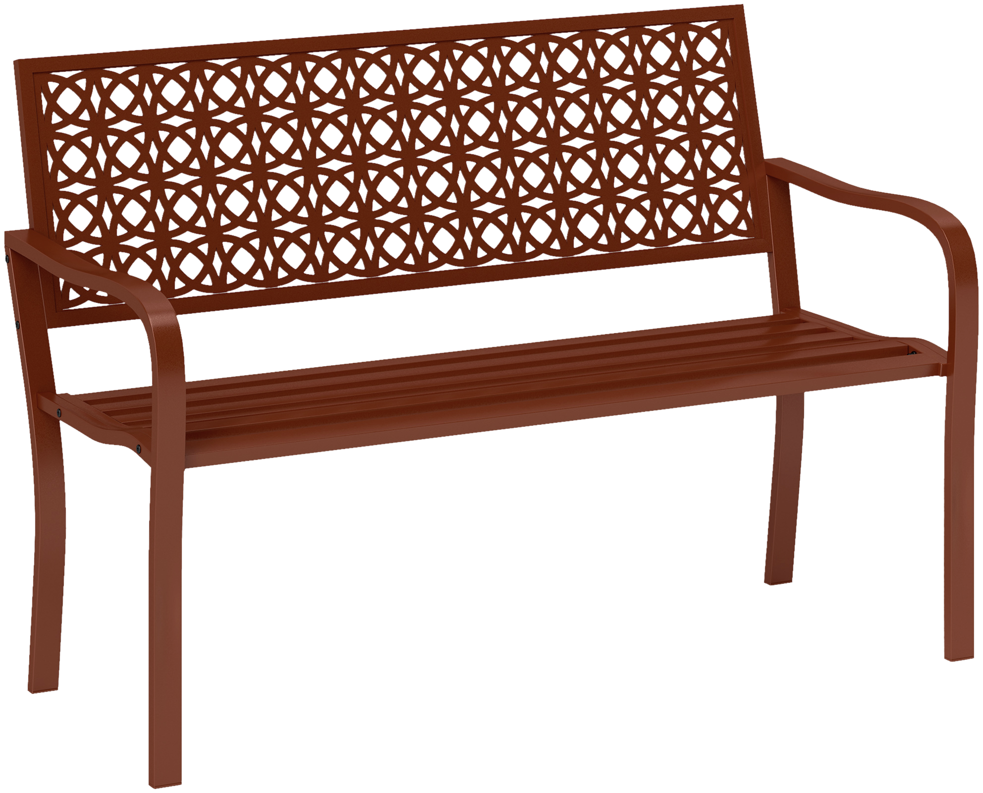 Outsunny Gartenbank rot Stahl B/H/L: ca. 63x85x127 cm