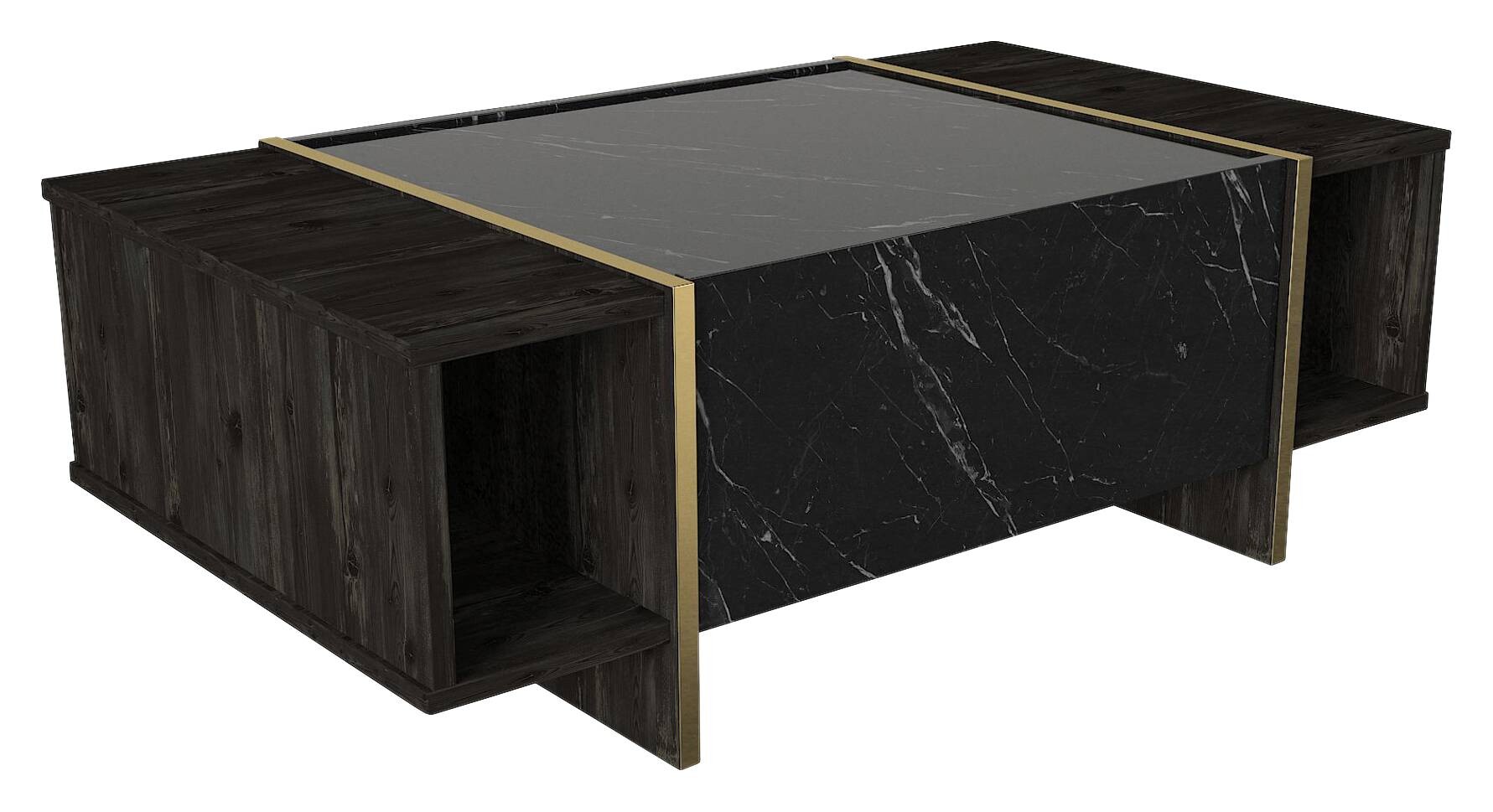 Couchtisch Rebab Rebab braun dunkelgrau Marmor Optik B/H/T: ca. 103,8x37,3x60 cm