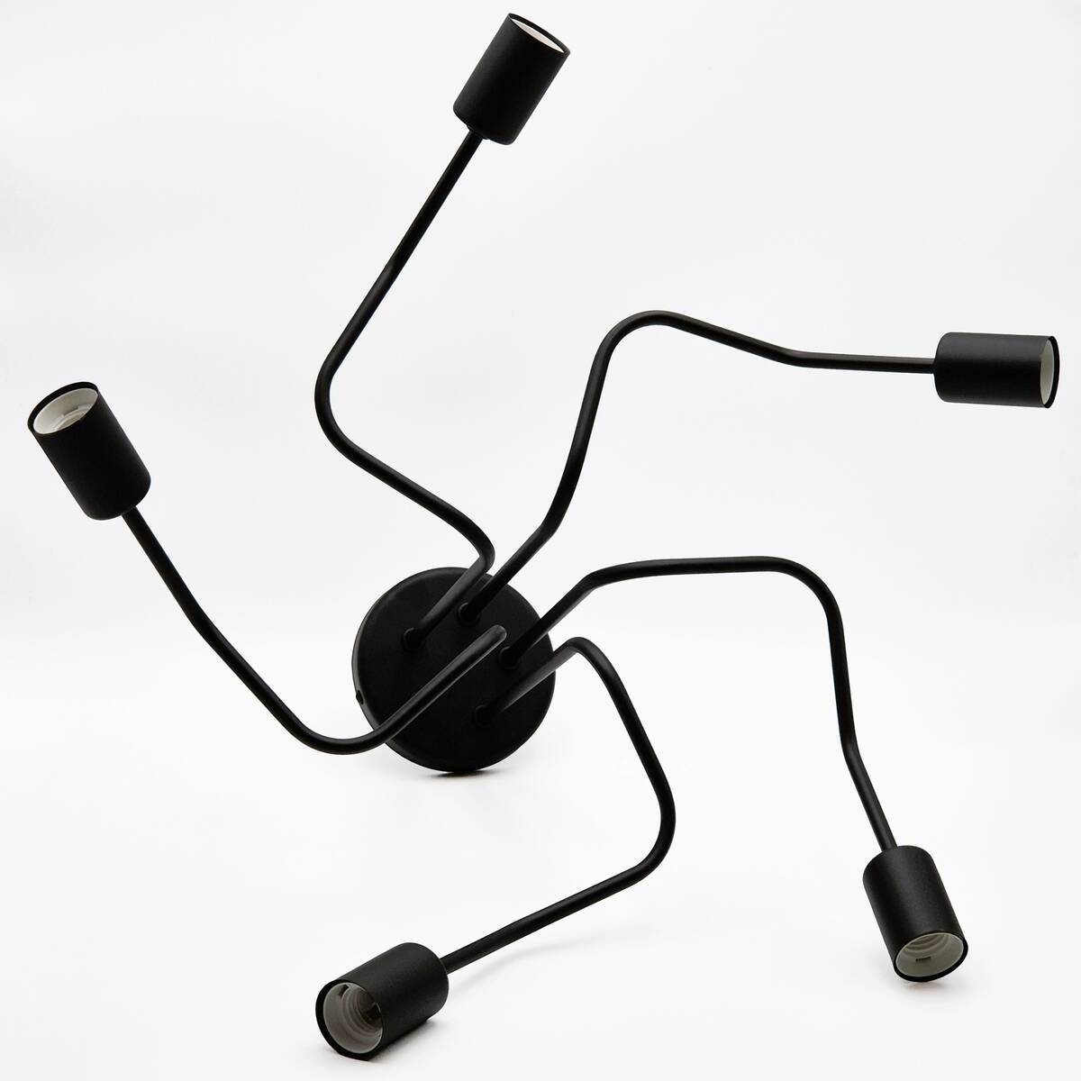 Lamkur Deckenleuchte Domino schwarz Stahl H/L: ca. 40x59 cm E27 5 Brennstellen