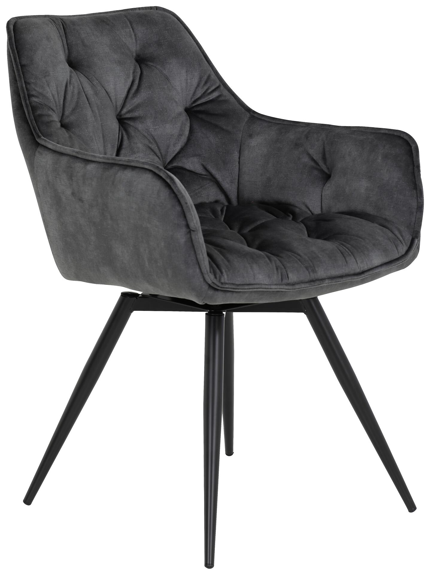 Stuhl Florentina 2er Set anthrazit Vintage Samtoptik B/H/T: ca. 49x84x63 cm