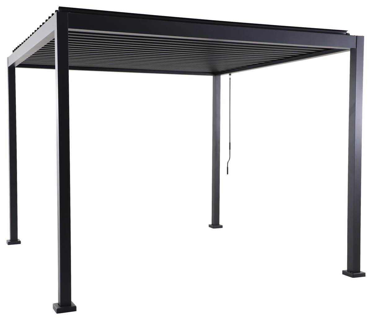 Pergola dunkelgrau Stahlrohr B/H/L: ca. 300x236x300 cm