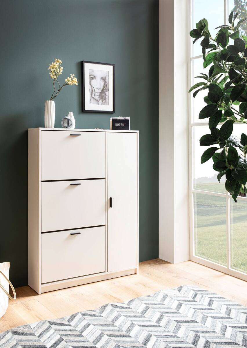 Schuhschrank weiß B/H/T: ca. 90x120x24 cm