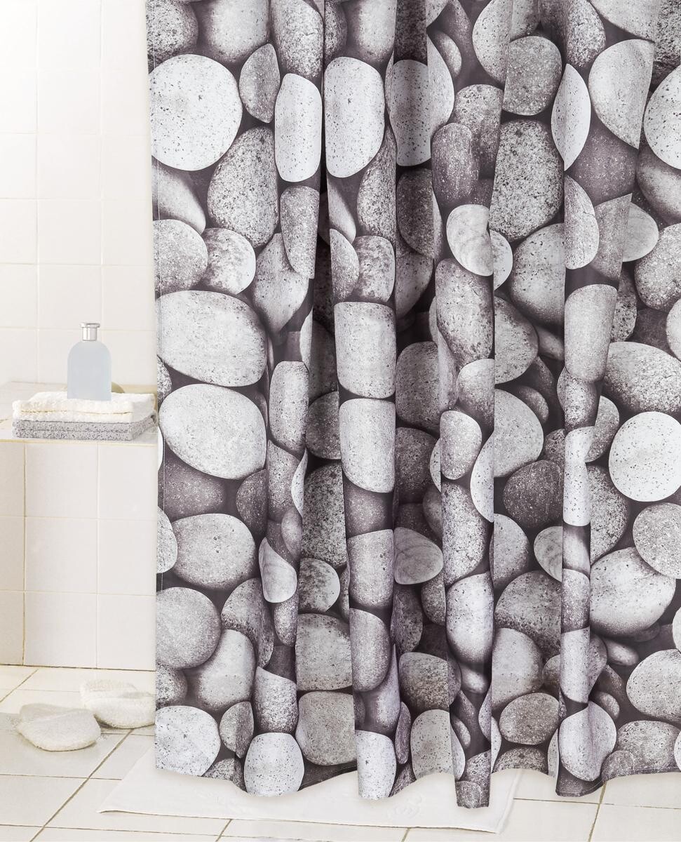Acus Duschvorhang grau Polyester-Mischgewebe B/L: ca. 180x200 cm