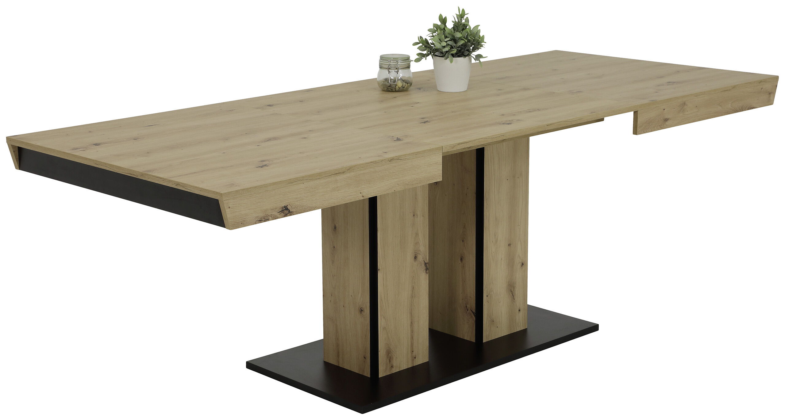 Essgruppe Agnes I Eiche anthrazit Holzwerkstoff B/H/T: ca. 220x76x90 cm