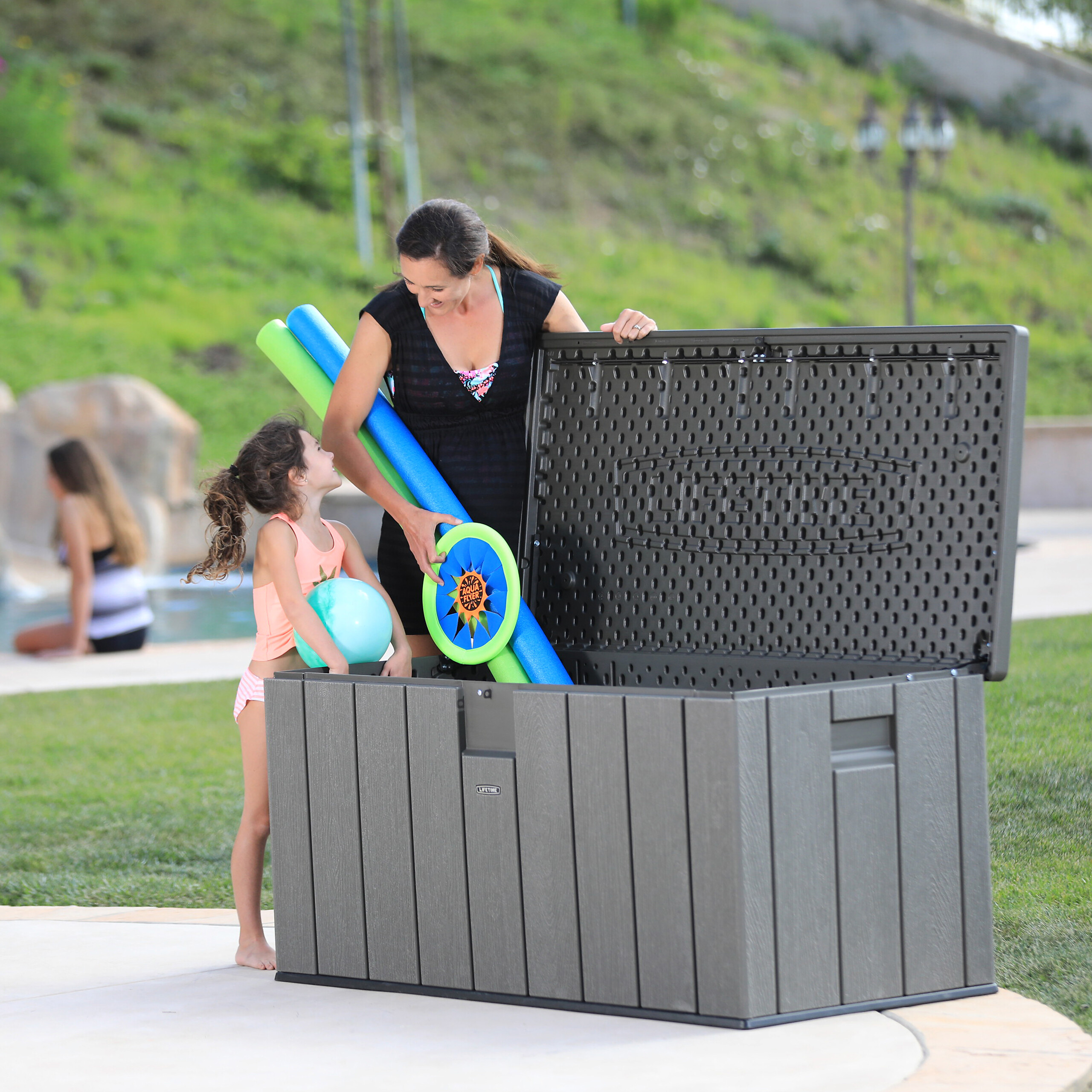 Lifetime Kissenbox 570l dunkelgrau Kunststoff B/H/L: ca. 151x69x72 cm