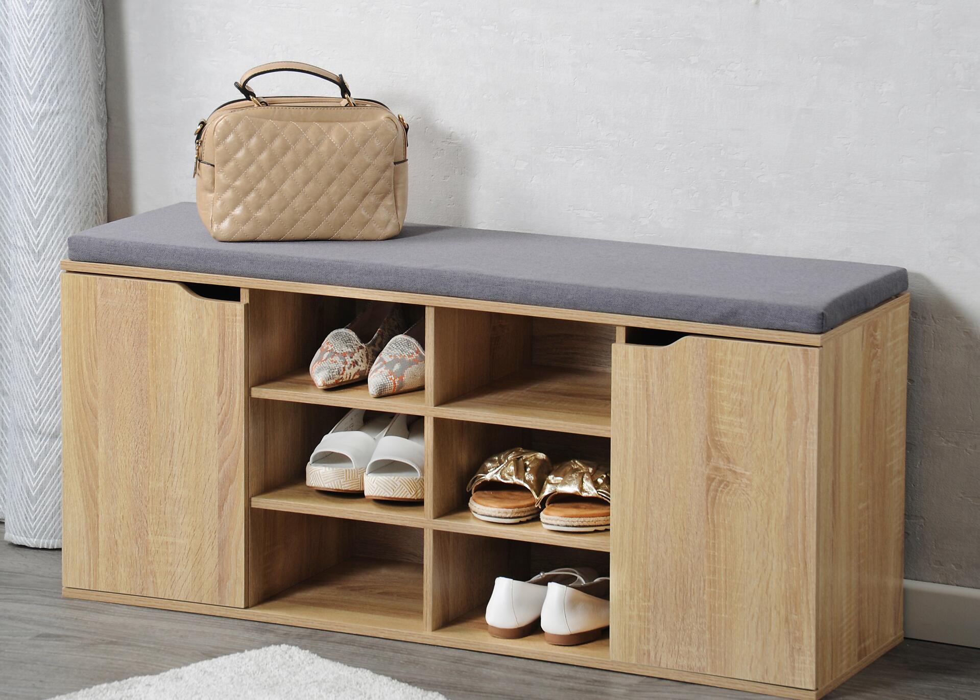 Kesper Schuhschrank mit Sitzkissen Eiche Spanplatte B/H/T: ca. 103x48x30,5 cm Kesper Schuhschrank mit Sitzkissen Eiche Spanplatte B/H/T: ca. 103x48x30,5 cm