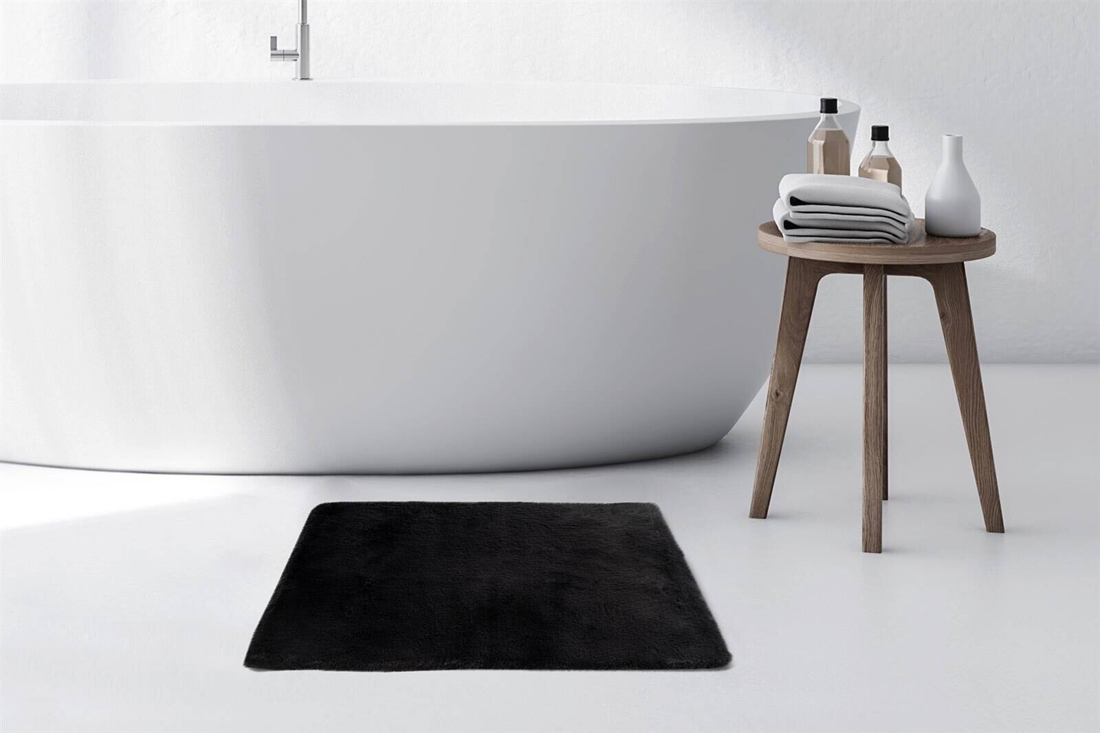 Kayoom Hochflorteppich Badematte Rabbit 125 dunkelgrau B/H/L: ca. 50x3,5x90 cm