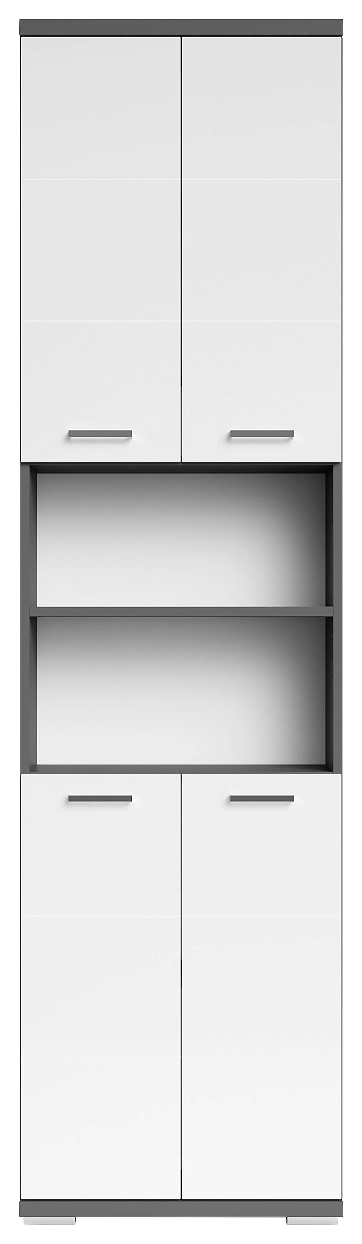 Hochschrank NEBRASKA anthrazit weiß Hochglanz B/H/T: ca. 50x192x31,5 cm