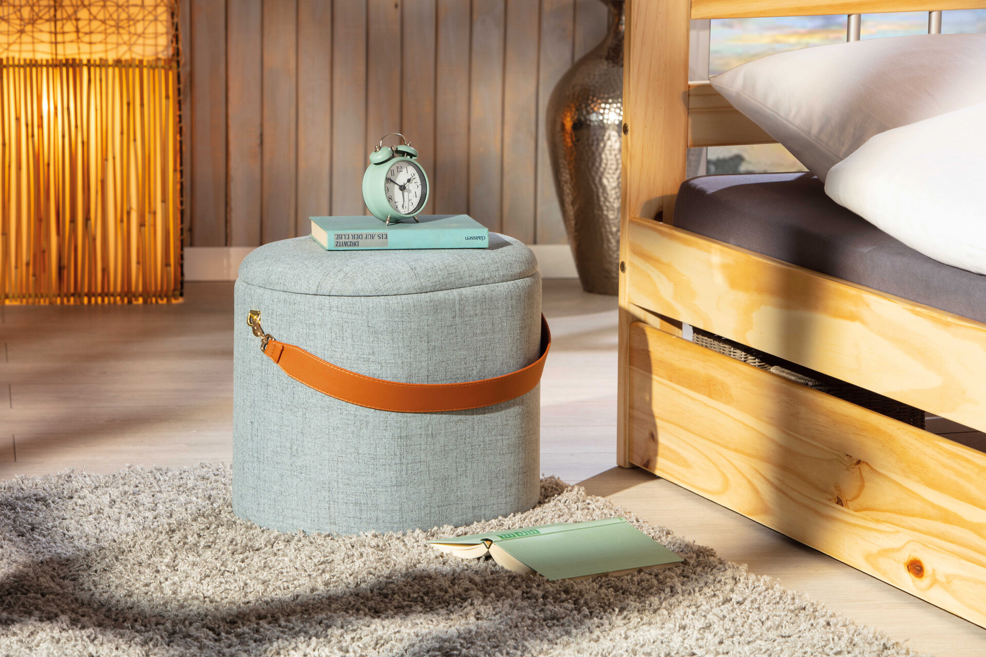 Inter Link Hocker Dilia dunkelgrau MDF B/H/T: ca. 42x36x30 cm