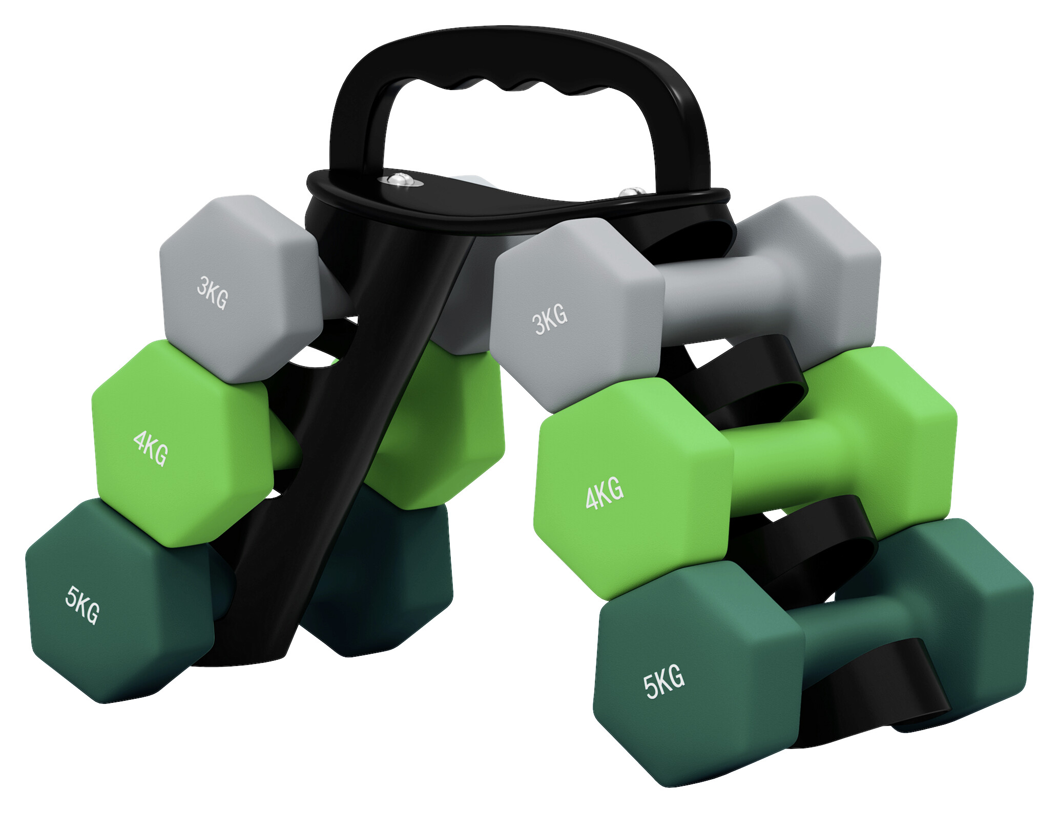 SPORTNOW Hantelset mehrfarbig Metall B/H/L: ca. 10x30x42 cm