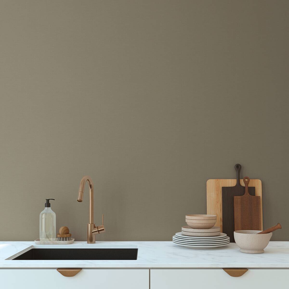 A.S.Creation Vliestapete khaki B/H/D: ca. 53x1005x8,3 cm