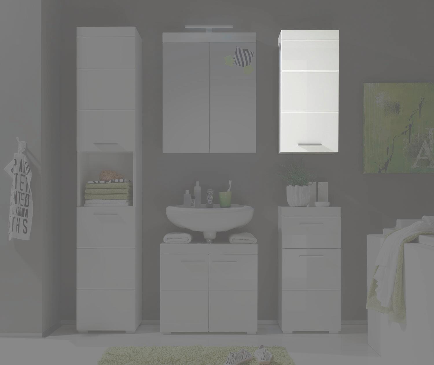 Badhängeschrank Amanda weiß weiß Hochglanz B/H/T: ca. 37x77x23 cm