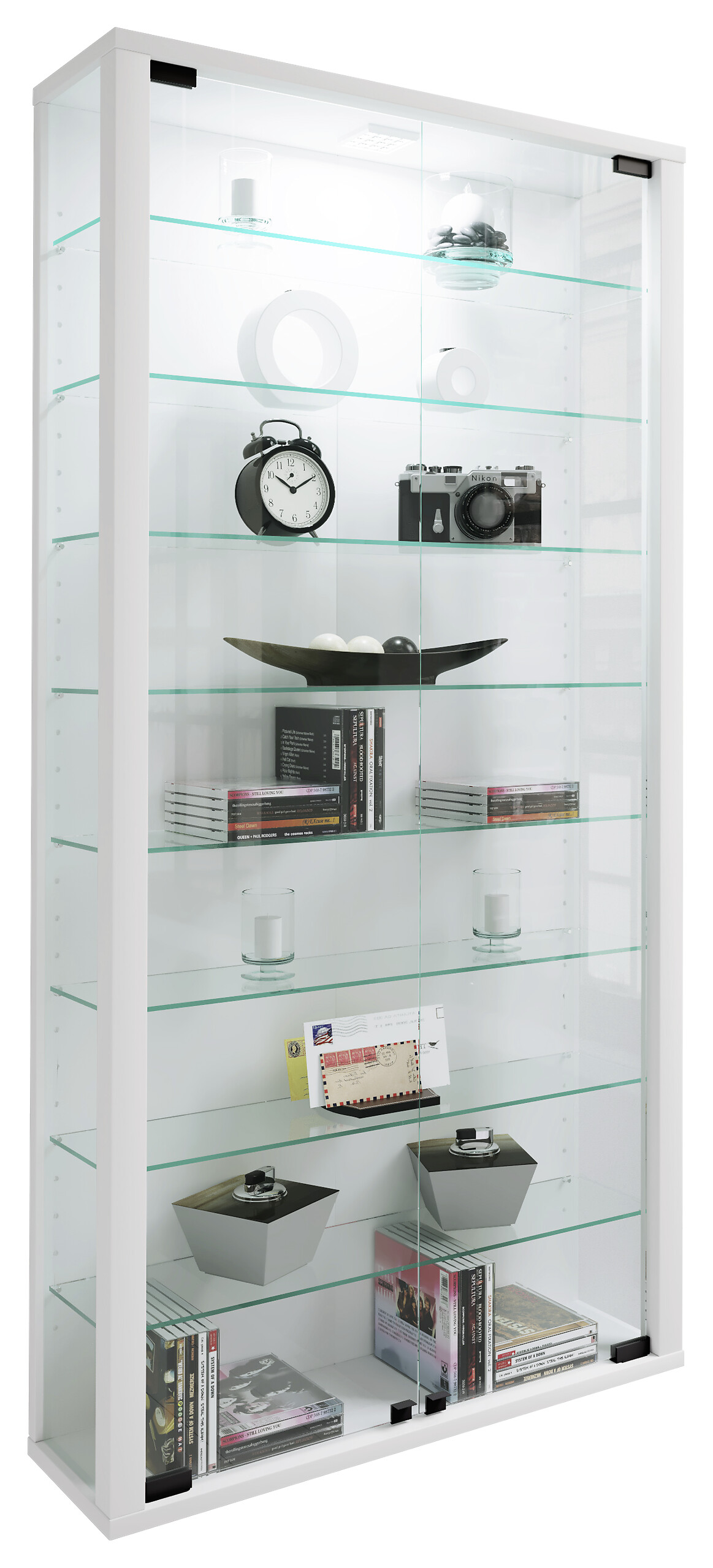 Vitrine Vitrosa Maxi weiß Holzwerkstoff Glas B/H/T: ca. 59x113x18 cm Vitrine Vitrosa Maxi weiß Holzwerkstoff Glas B/H/T: ca. 59x113x18 cm