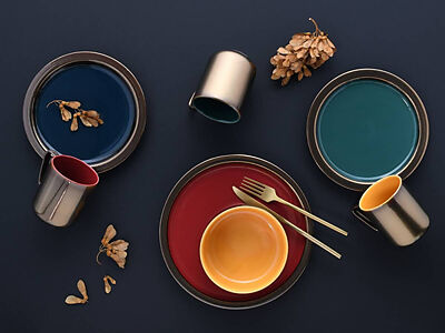 Thumbnail - CreaTable Kombiservice RUSTIKAL - Collection bunt Steinzeug 16 tlg.