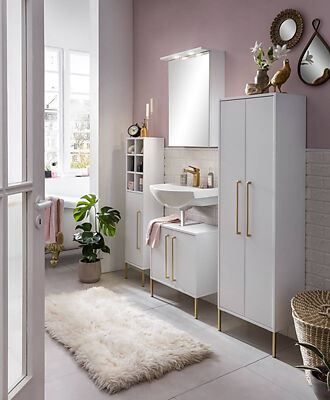 Thumbnail - Midischrank Sarah weiß B/H/T: ca. 46,2x154,7x30,1 cm