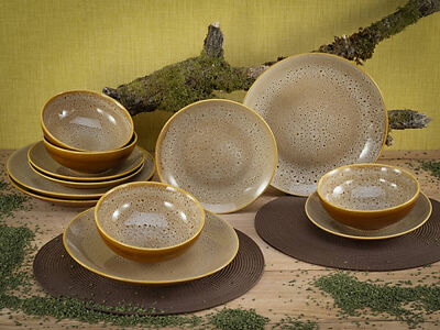 Thumbnail - CreaTable Tafelservice Reactive Nostalgic multicolor Steinzeug 12 tlg.