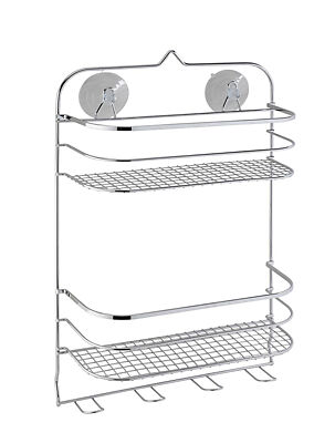 Badregal silber Eisen B/H/L: ca. 29,5x46x11 cm