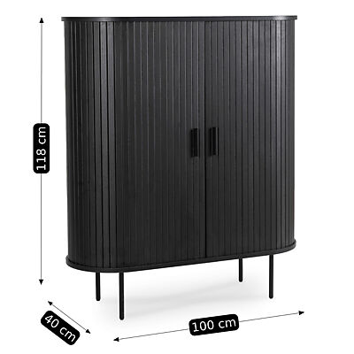 Thumbnail - Kommode SELVA schwarz B/H/T: ca. 100x118x40 cm